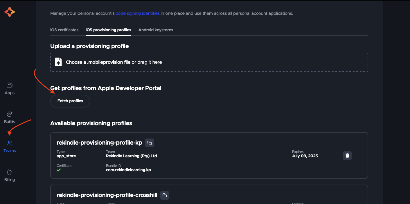 navigate-to-teams-then-provisioning-profiles